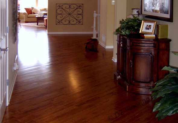 Stained flooring in entrance